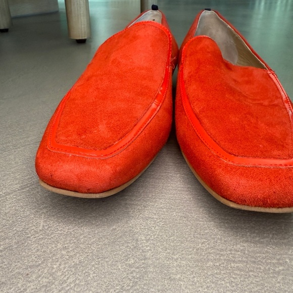 Boden Red Square Toe Suade Slide On Loafers - Picture 3 of 6